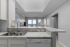 Condo, 3 Bedrooms | Private kitchen | Fridge, oven, coffee/tea maker, toaster - Dunescape 335 3 Bedroom Condo by RedAwning (Atlantic Beach)