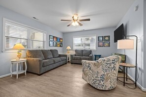 Living area - Boardwalk Shores B 2 Bedroom Duplex by RedAwning (Atlantic Beach)