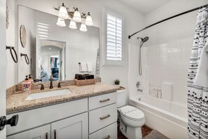 Free toiletries, hair dryer, towels