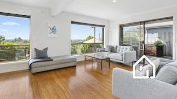 Smart TV, fireplace, DVD player