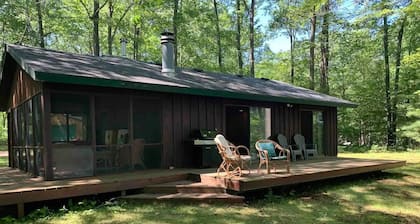 Lake Front Cottage Hidden in the Woods with private dock.