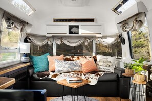 Fireplace, stereo - Glamping adventure at the base of the Blue Ridge. Pet friendly, close to it all. (New Market)