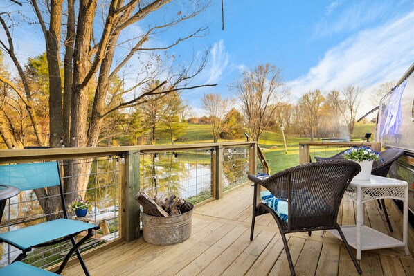 Terrace/patio - Glamping adventure at the base of the Blue Ridge. Pet friendly, close to it all. (New Market)