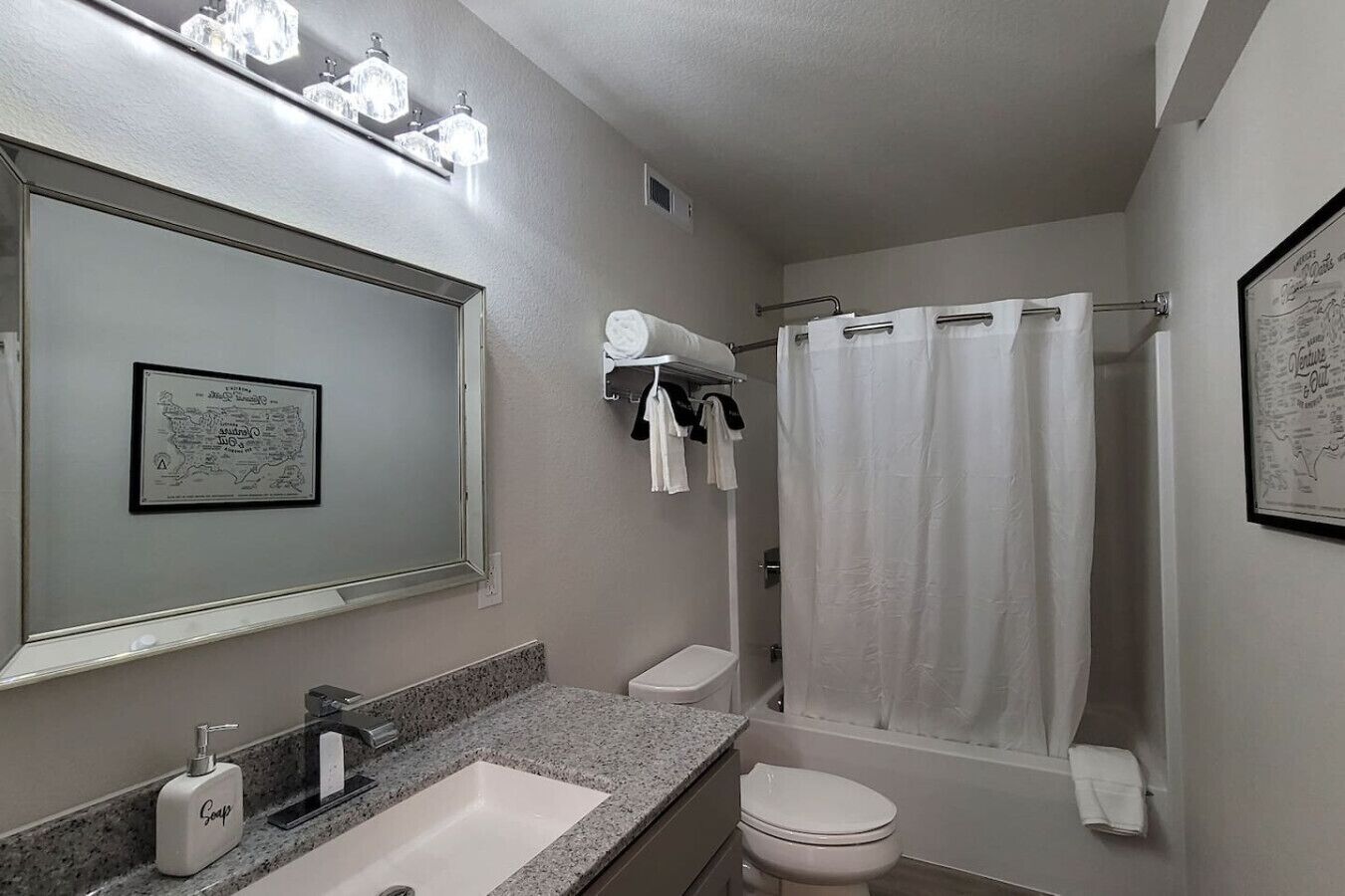 Hair dryer, towels