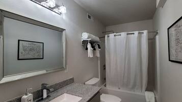 Hair dryer, towels