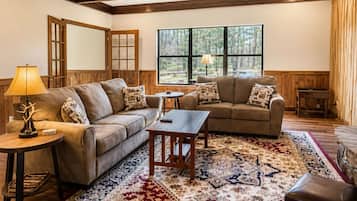 Smart TV, DVD player, books, video library