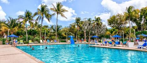 Utomhuspool och uppvärmd pool