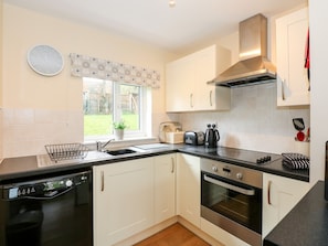 Fridge, dishwasher, electric kettle, toaster
