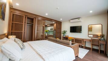 Apartamento superluxo | 1 quarto, roupas de cama premium, escrivaninha