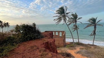 在海灘附近、躺椅