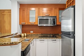 Fridge, microwave, stovetop, dishwasher