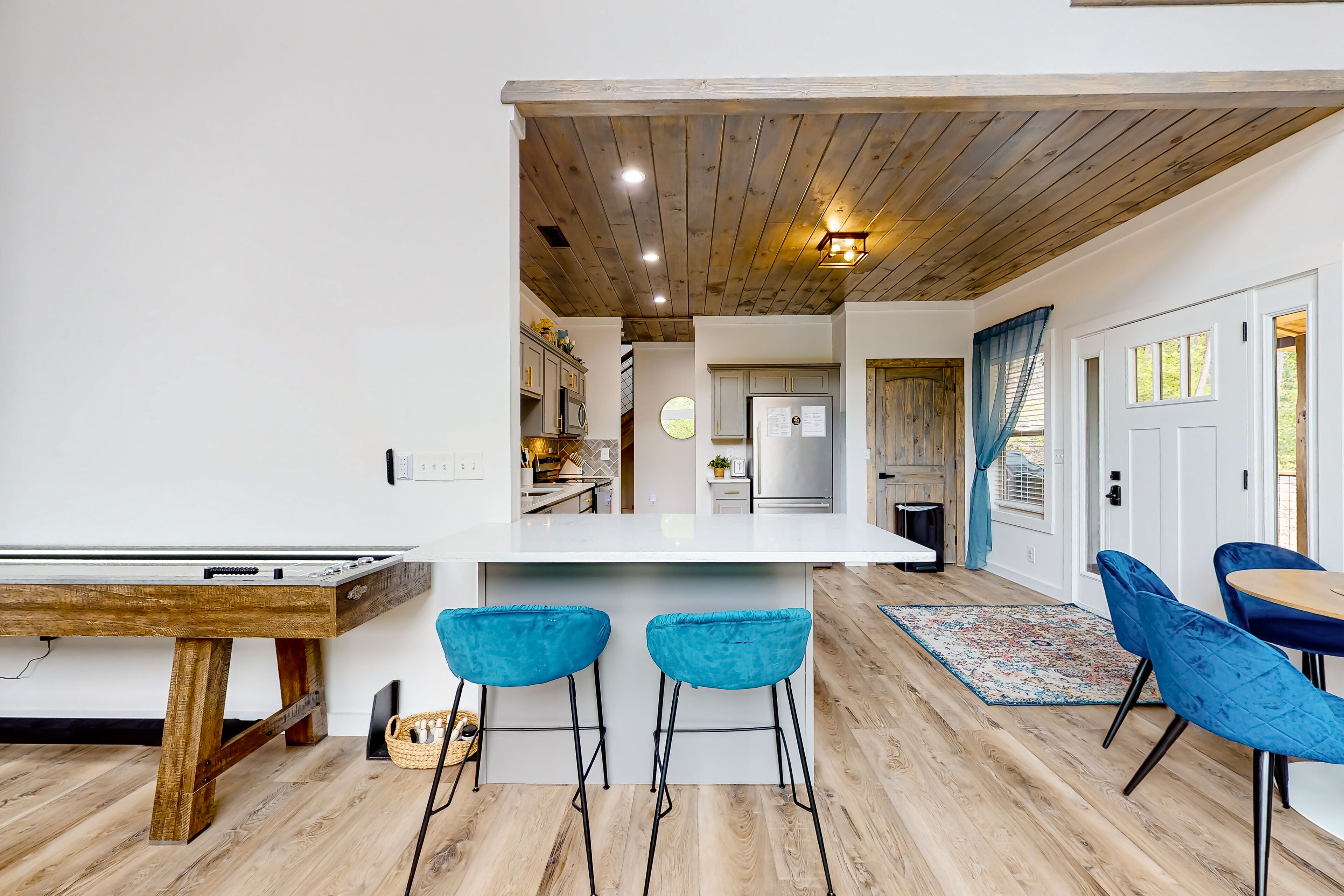 Newly built mountain view home with a hot tub, games, grill, fireplace, and AC