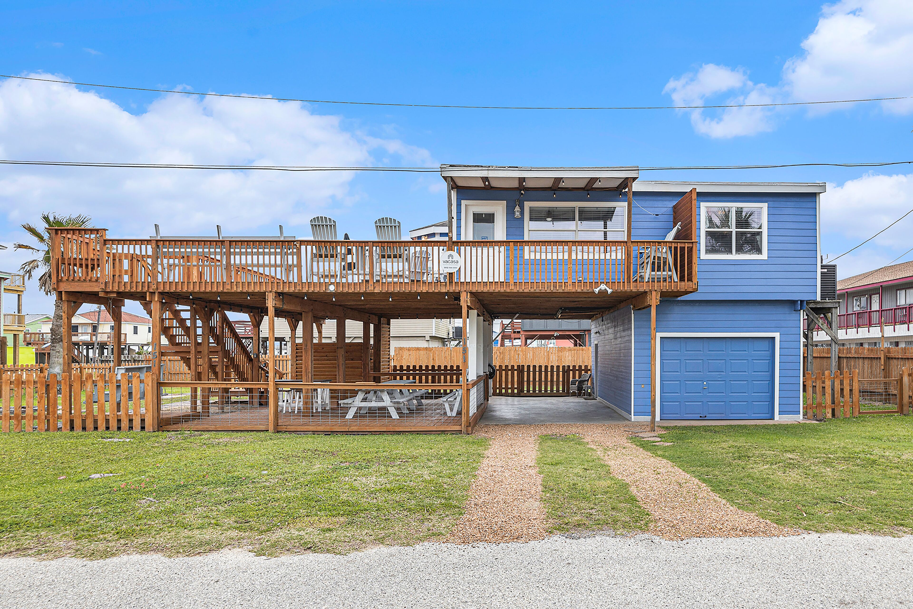 Ocean-view home near the beach with deck, outdoor shower, & firepit