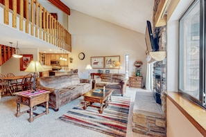 TV, caminetto, lettore DVD, videoteca