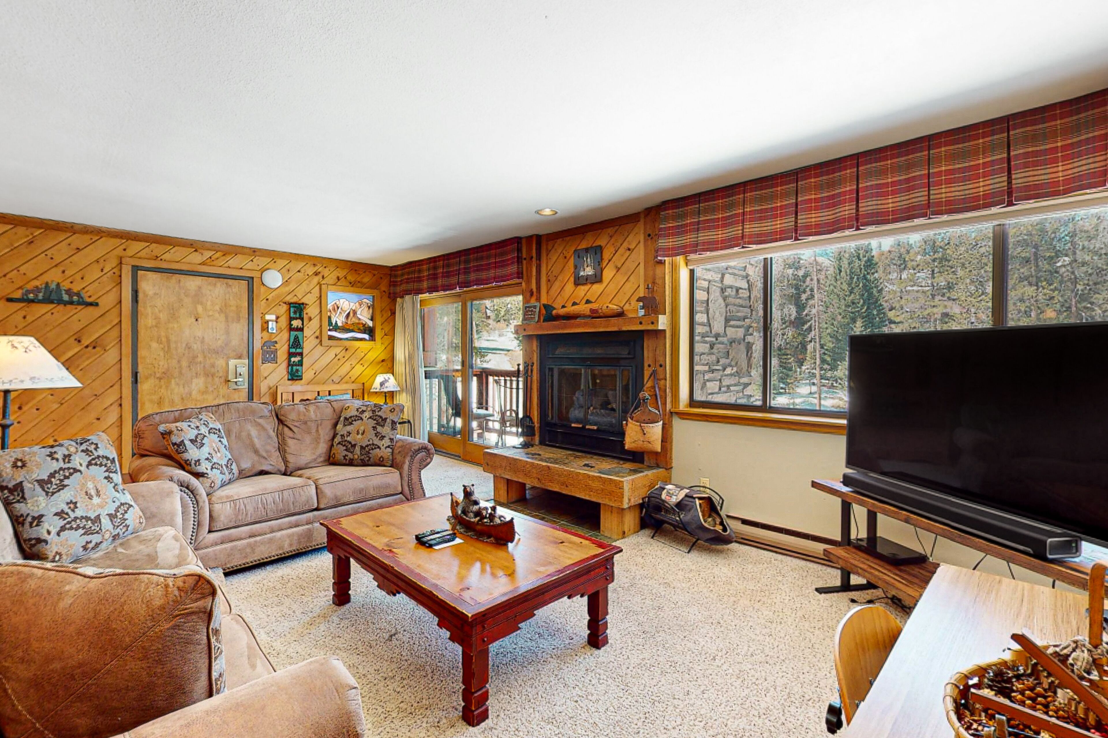 TV, fireplace, DVD player, video library