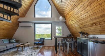 Cozy 2BR A-Frame Cabin w/ Hot Tub & Lake Views