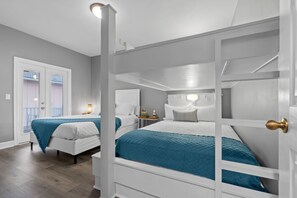 3 bedrooms, desk, iron/ironing board, travel cot