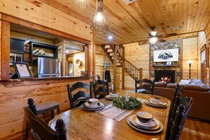 Dining - Forward My Calls · Elevate Your Stay: 4 Decks, Hot Tub, & Idyllic Outdoor Haven (Broken Bow)