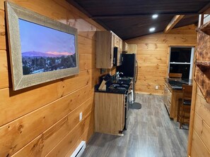 Fridge, microwave, oven, stovetop - Steel Cabin • Mt. Views • Privacy • Near Downtown (Littleton)