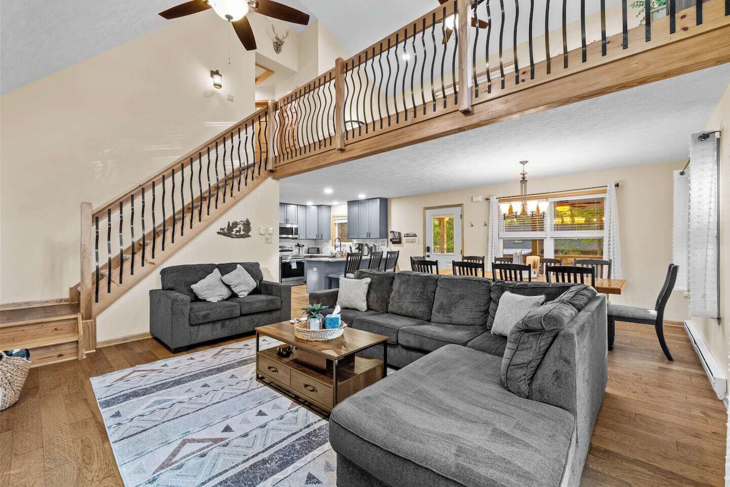 TV, fireplace, video games, offices