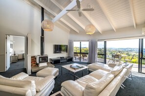 TV, fireplace, offices