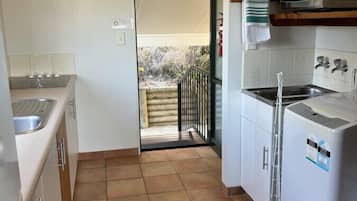 Fridge, microwave, coffee/tea maker, toaster