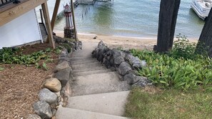 Steps to private beach