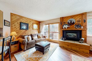 TV, fireplace, DVD player, video library