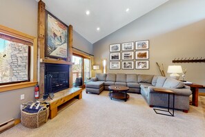 TV, fireplace, DVD player, video library
