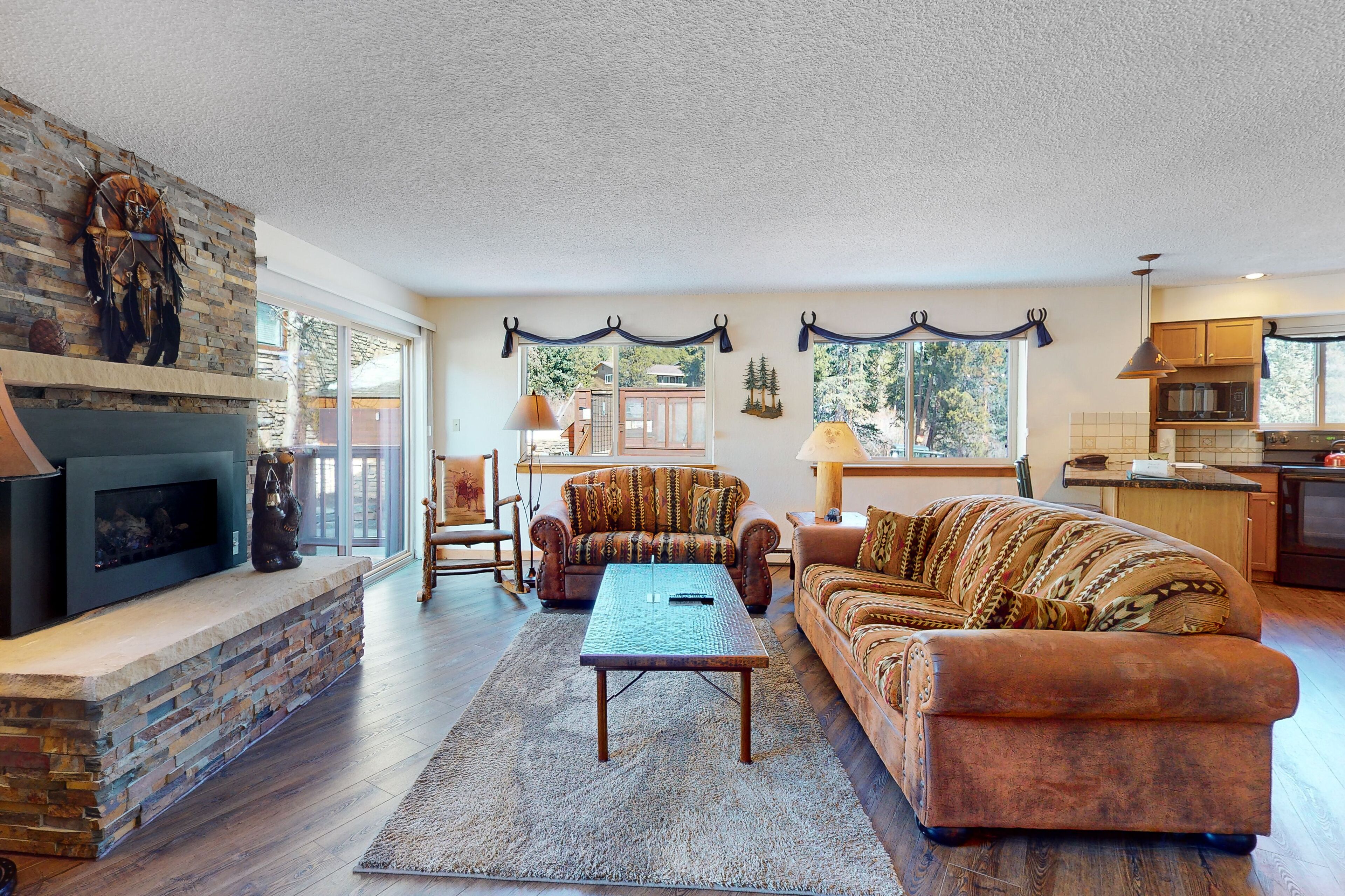 TV, fireplace, DVD player, video library