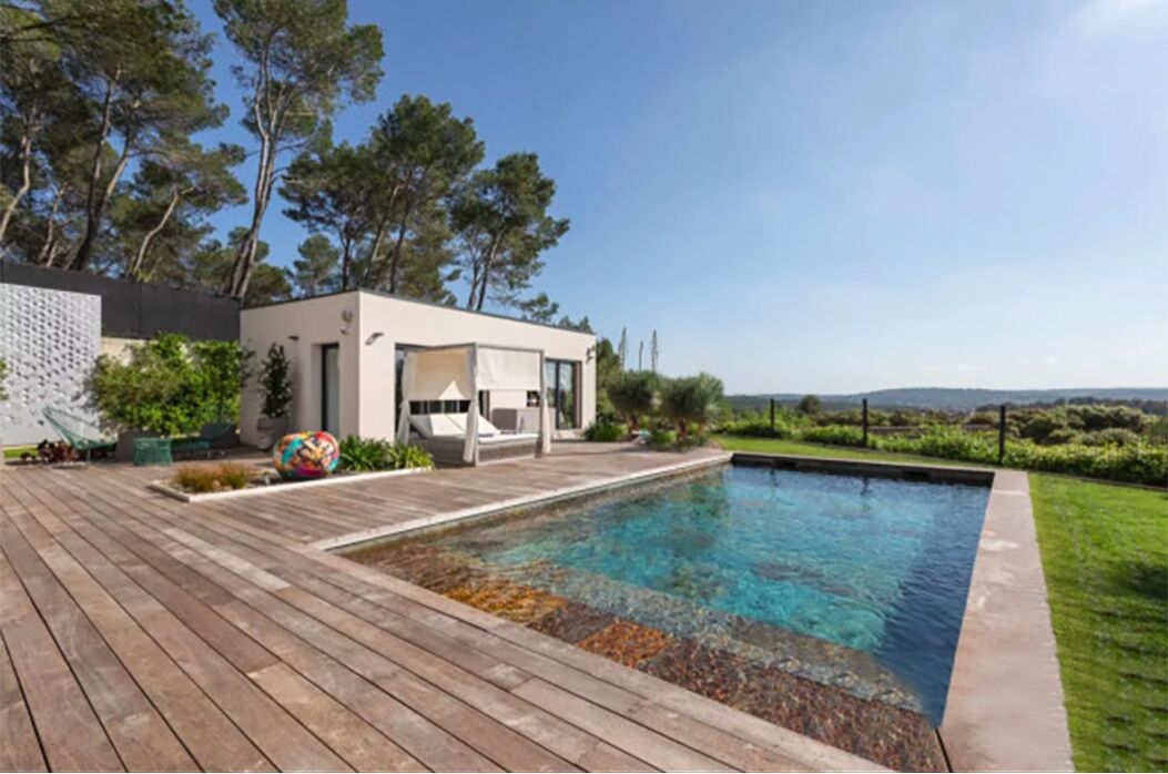 Piscine extérieure, piscine chauffée