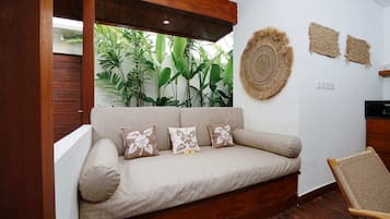 Basic Villa, Multiple Beds | Living area | TV, streaming services, stereo