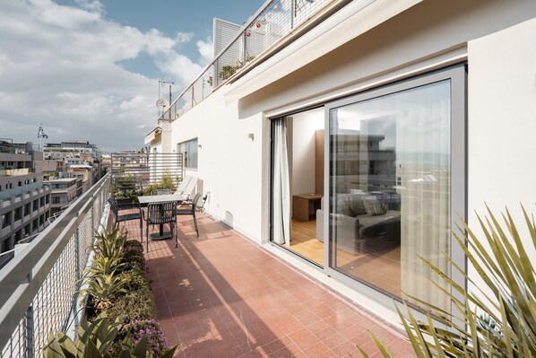 Panoramic Apartment, 1 Bedroom, Terrace, City View | Terrace/patio