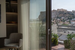 Appartamento panoramico, 1 camera da letto, terrazzo, vista città | Vista dalla camera