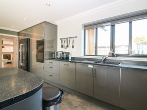 Fridge, dishwasher, electric kettle, toaster