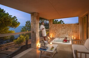 Panoramic Suite, 1 Queen Bed with Sofa bed, Terrace, Sea View | Terrace/patio - Gattarella Family Resort Premium HB  (Vieste)