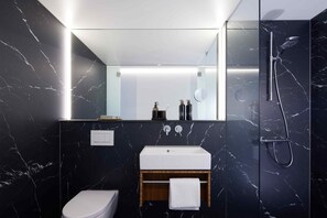 Comfort Double Room, 1 King Bed, Non Smoking | Bathroom | Shower, eco-friendly toiletries, hair dryer, heated floors - TIN INN l Erkelenz (Erkelenz)