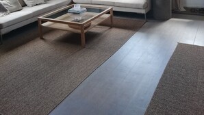 A living room with a sofa, a coffee table, and a potted plant. - Experience the Ultimate in Comfort and Serenity (Stockholms län)