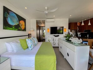 1 bedroom, iron/ironing board, Internet, bed sheets - Blissful Ocean-View Penthouse with Rooftop Pool (Puerto Vallarta)