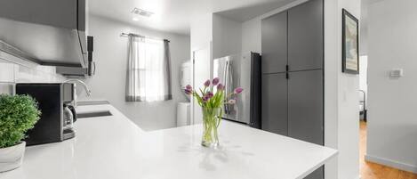 Kühlschrank, Mikrowelle, Ofen, Herdplatte