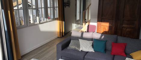 Télévision, lecteur de DVD, livres, vidéothèque