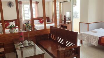 Family Triple Room, Multiple Beds, Beach View, Beachside | Hypo-allergenic bedding, desk, laptop workspace, free WiFi