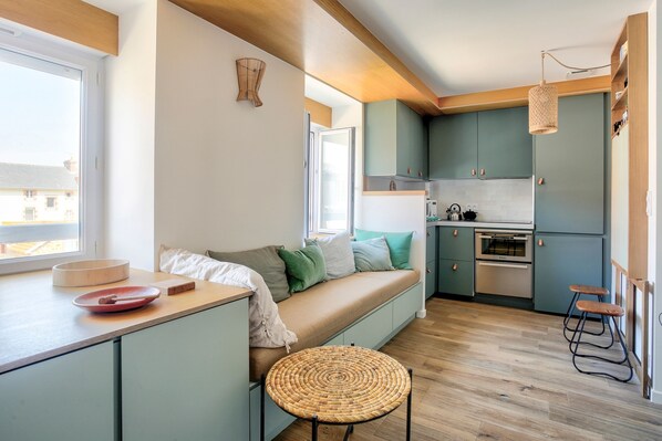 Living area - La Florette - Studio avec vue mer (Pléneuf-Val-André)