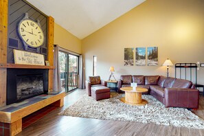 TV, fireplace, DVD player, video library