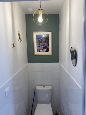 Douche, sèche-cheveux