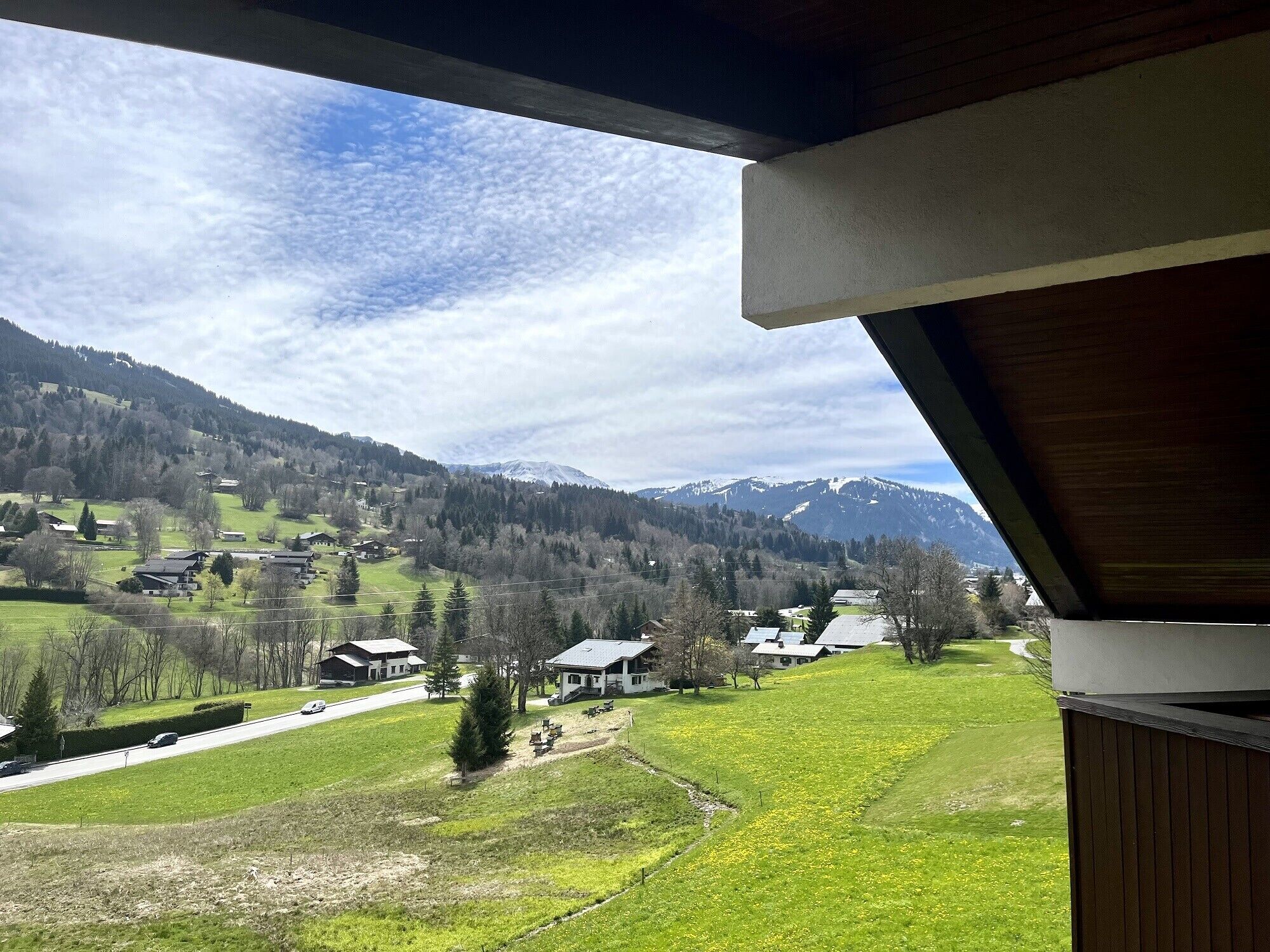 Bright studio with view on the green needle