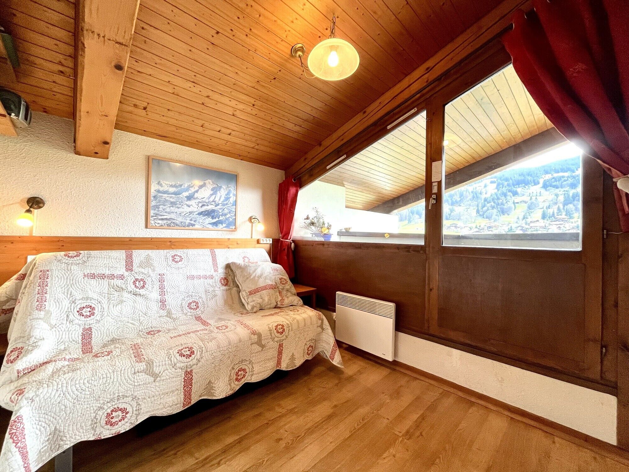 Bright studio with view on the green needle