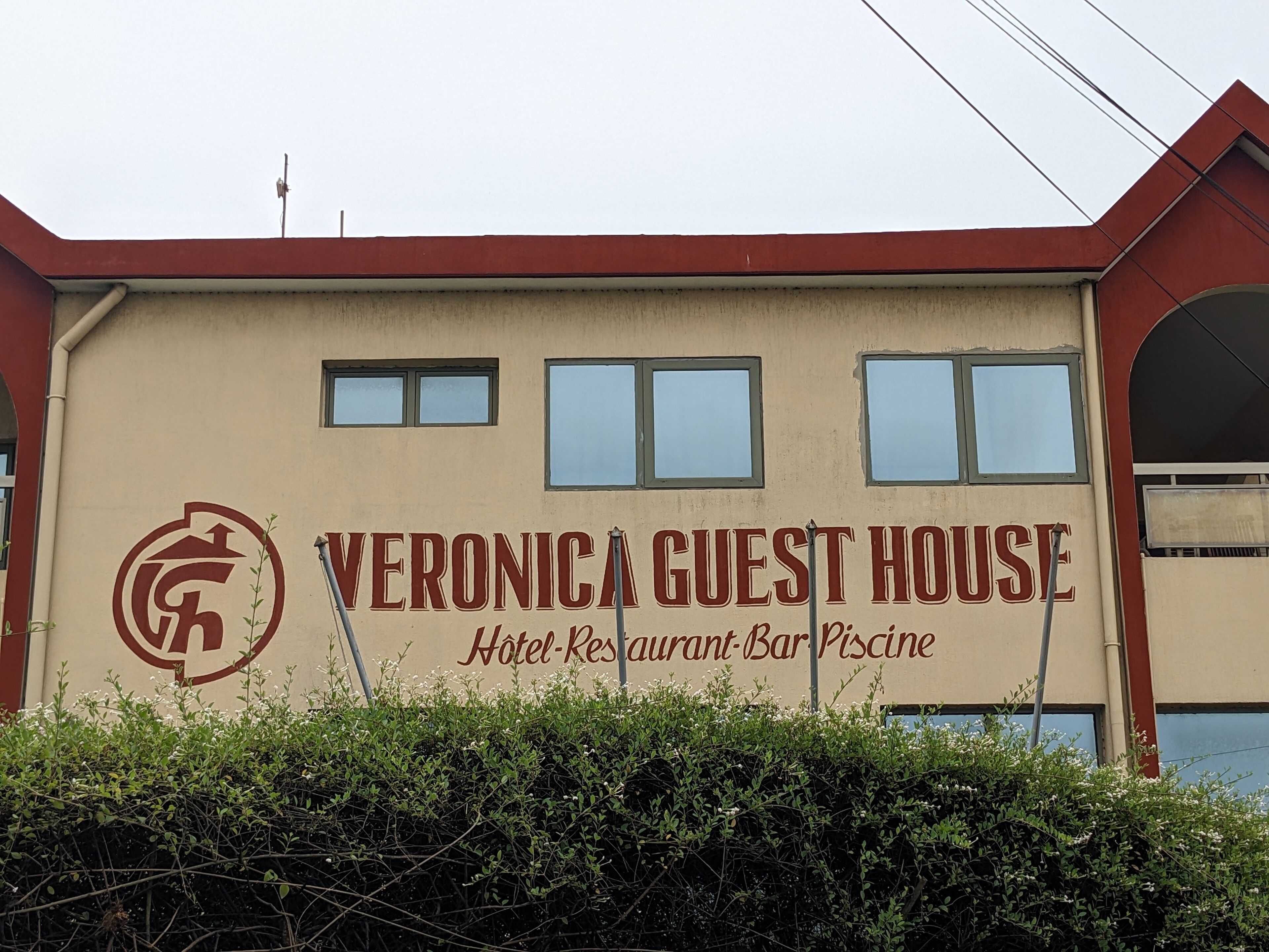 The exterior of Veronica Guest House, a hotel, restaurant, and bar.
