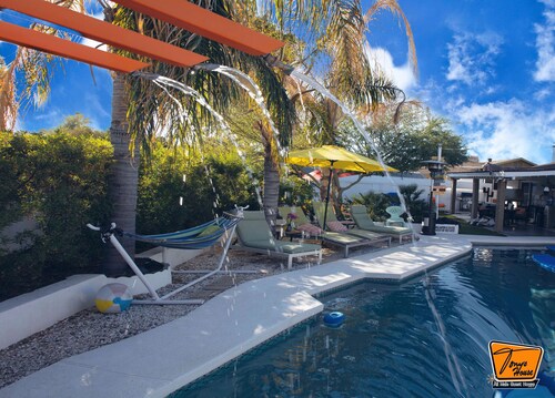 suite with kitchenette, pet friendly, clothing optional pool, in a gay hotel