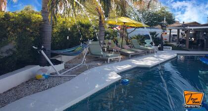 suite with kitchenette, pet friendly, clothing optional pool, in a gay hotel